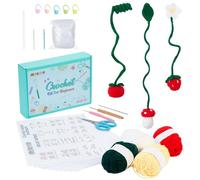FREEBLOSS 12 Set Crochet Kit for Beginners Bookmark Kit for Adults Mixed Styles Bookmarks Learn to Knitting Starter Kit with Detailed Tutorial Video and Instructions
