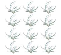 FREEBLOSS 12pcs Iron on Embroidered Patches Lily of the Valley Iron on Patch Applique Embroidery Patches for Backpacks Clothes Hat, 3.54x3.9inch