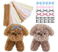 FREEBLOSS 12pcs Pipe Cleaners Craft Kit Pipe Cleaner Dogs Bears 15mmx1m Soft Pipe Cleaners Thick Chenille Stems for Pipe Cleaners Craft Supplies with Instructions Pipe Cleaner Kit for Fluffy Dogs