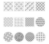 FREEBLOSS 12Pcs Sashiko PET Stencils Sashiko Template for Hand Quilting Basic Line Japanese Patterns Templates Embroidery Stencils 5.5 * 5.5''