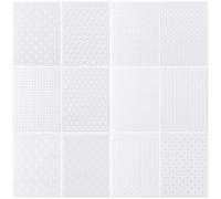 FREEBLOSS 12Pcs Sashiko Water Soluble Embroidery Transfer Patterns Hand Sewing Stabilizers with Geometry Pattern Stick and Stitch Embroidery Paper Patterns Sashiko Templates for Sewing Lover