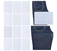 FREEBLOSS 12Pcs Water Soluble Embroidery Transfer Patterns 8.3 * 11.7'' Sashiko Embroidery Stabilizers Wash Away Stick and Stitch Paper Water Soluble Transfer Paper for Hand Sewing Craft