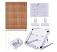 FREEBLOSS 12x16'' Macrame Board Set with Pins Clips and Adjustable Metal Stand, Wood Project Board for Braiding Macrame Supplies for Adults Beginners