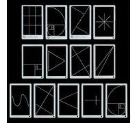 FREEBLOSS 13 Pcs View Finder Golden Ratio Composition Tool Golden Triangle Rule of Thirds Composition Tools Acrylic Card Shaped View Tool for Photography Painting