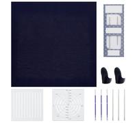 FREEBLOSS 14 Pcs Sashiko Embroidery Tools Kit Sashiko Kit for Beginners with Acrylic Template Sashiko Needle Sashiko Thread Set for Sewing Sashiko Needle Cotton Thread Complete Japanese Sashiko Tools