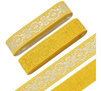 FREEBLOSS 14m Jacquard Ribbon Trim Embroidery Sewing Tape Embroidered Trim Jacquard Polyester Ribbons 3.3cm Wide Embroidery Trim for DIY Sewing Crafts Woven Ribbon Sewing Ribbon for DIY Craft