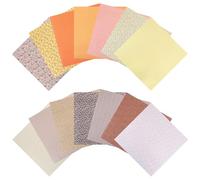 FREEBLOSS 14pcs Brown Cotton Fabric Pre-Cut Fat Quarter Bundles Floral Quilt Fabric Squares Quilting Supplies for Sewing Patchwork 20x20inch/50x50cm
