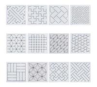 FREEBLOSS 14x14cm Acrylic Embroidery Stencils Sashiko Stencil Geometric Embroidery Patterns Stencils for Drawing Sashiko Template for Hand Quilting and Embroidery