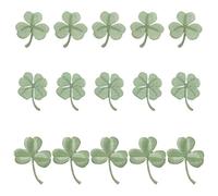 FREEBLOSS 15PCS Embroidered Clover Iron on Patches Embroidered Iron On Patches with Glue Clothing Patches Embroidered Patches for St. Patrick's Day Clothing Decor Clover Sewing on Patches