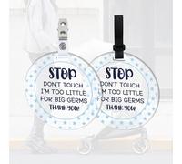 FREEBLOSS 2 Pack No Touching Baby Sign Blue Star No Touching or Kissing Baby Stroller Tag Please Do Not Touch Baby Sign for Newborn Baby Girl Boy Gift for New Mom Dad 2 Ways to Hang