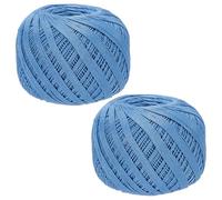 FREEBLOSS 2 Rolls Crochet Thread Size 10 Lace Crochet Yarn for Hand Knitting/Crocheting(About 569 Yards) Baby Blue