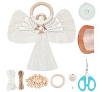 FREEBLOSS 2 Set Beginners Macrame Kit DIY Macrame Angel Kit St. Patrick's Day Macrame Kit for Beginners with Instructions Boho Angel Decor Adults Craft Kit for Adults Gift