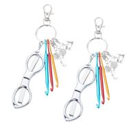 FREEBLOSS 2 Set Crochet Hook Set Knitting Notions Kit Portable Crochet Hooks Kit with Mini Folding Sewing Scissors Ergonomic Knitting Hooks for Beginners