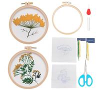 FREEBLOSS 2 Set Dandelion Embroidery Kit for Beginners Organza Stamped Embroidery Cloth Clear Organza Embroidery Wall Art Cross Stitch Kit Transparent Flowers Embroidery Kit with Instruction