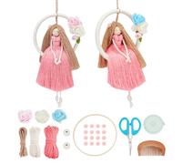 FREEBLOSS 2 Set Macrame Angel Kit Macrame Cord Kit Fairy Dolls Macrame Kit for Beginners with Instruction Macrame Wall Hanging Decoration Adult Craft Kit for Women Gift