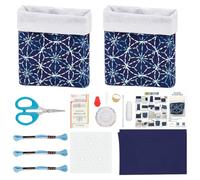 FREEBLOSS 2 Set Sashiko Kit Mini Storage Basket Sashiko Storage Basket Bins Embroidery Kit for Beginners Hand Sewing Kit for Adults Full Embroidery Starter Kit