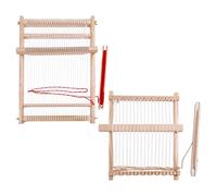 FREEBLOSS 2 Set Weaving Loom Kit Tapestry Loom Large Frame DIY Hand-Knitting Weaving Machine for Tapestry Beginners with Yarn 15.55x9.8inch; 8.1x6.3inch