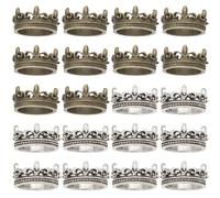 FREEBLOSS 20 Pcs Dollhouse Mini Crown Metal Mini Doll Crown Vintage Tiny Miniature Crowns with Stars Princess Cake Topper Dolls Headwear Accessories 0.7 * 0.35"(Gold/Silver)