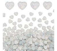 FREEBLOSS 200Pcs Heart Rhinestones Flat Back Glitter Gems Crystal Charms Resin Heart Rainbow Beads Heart Rhinestone Charms Beads Embellishment for Necklace Earring Jewelry Making Supplies