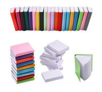 FREEBLOSS 200Pcs Miniatures White Books Blank 40pcs Dollhouse Book Covers & 160pcs Inner Pages 1:12 Scale Mini Book Colorful Miniature Books for DIY Crafting Accessories for Dollhouse Decoration