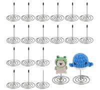 FREEBLOSS 20pcs Crochet Doll Stands Stainless Steel Crochet Doll Display Stand Coil-Shaped Action Figure Stand for Home Decor 3"x 2.4"
