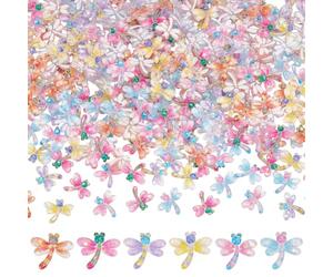 FREEBLOSS 210Pcs Mini Resin Dragonflies 6 Colors Tiny Insect Decor for Dollhouse Micro Landscape Bonsai Nail Art DIY Craft Home Garden Ornament 2x1.8x0.8cm(0.79x0.71x0.31in)