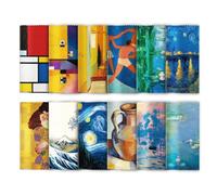 FREEBLOSS 24pcs Glasses Cleaning Cloth Microfiber Cleaning Cloth for Glasses Eyeglasses Reusable Thick Cleaner Cloths Soft Wipes for Camera Lens Phone Screens, 6.3x6.3" Oil Painting Pattern