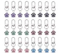 FREEBLOSS 24Pcs Keychain Charms Bulk Paw Keychain Charms Dog Paw Car Key Ring Pendant Cute Keychains for Women Cute Keychain Charms for Handbag Earphone Case Decoration