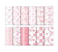 FREEBLOSS 24Pcs Microfiber Cleaning Cloth Pink Bow Pattern Glasses Cleaner Cloths Thick Eyeglass Cleaning Cloth for Glasses Window Mirrors 6.3x6.3inch/16x16cm