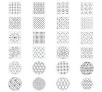 FREEBLOSS 24Pcs Sashiko Stencils Sashiko Embroidery PET Template Drawing Line Template for Hand Quilting Sashiko Patterns Templates Embroidery Stencils 5.5 * 5.5''