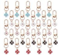 FREEBLOSS 25Pcs Keychain Charms Bulk Clover Keychain Charms Car Key Ring Pendant Cute Keychains for Women Cute Keychain Charms for Handbag Earphone Case Decoration
