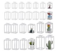 FREEBLOSS 28 Pcs Clear PVC Gift Box Transparent Plastic Storage Container 6 Different Sizes with Lid Reusable Party Favor Box for Jewelry, Candies, or Small Gifts, Perfect for Weddings, Birthdays