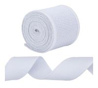 FREEBLOSS 2m/2.19yd 14CT Aida Cloth Blank Cross Stitch Fabric Roll 2" Width Counted Cross Stitch Fabric Blank Embroidery Canvas with White Lace Edge for Bookmarks Needlework Supplies