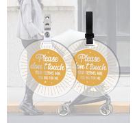 FREEBLOSS 2Pc Baby Sign Don't Touch Baby Sign Stroller Tag No Touching Baby Sign Bohemian Sun Stroller Tag Baby Car Safety Signs Please Don't Touch Baby Sign