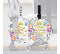 FREEBLOSS 2Pc Baby Sign Don't Touch Baby Sign Stroller Tag No Touching Baby Sign Flower Castle Stroller Tag Baby Car Safety Signs Please Don't Touch Baby Sign