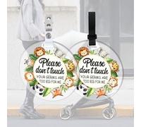 FREEBLOSS 2Pc Baby Sign Don't Touch Baby Sign Stroller Tag No Touching Baby Sign Watercolor Animal Stroller Tag Baby Car Safety Signs Please Don't Touch Baby Sign