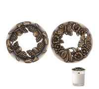 FREEBLOSS 2Pcs 8.2cm candles Topper 2 Styles Scented Candles Covers candles Toppers to Burn Evenly candles Dust Covers candles Accessories for candles Lover Bronze Color