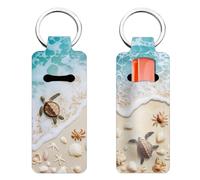 FREEBLOSS 2Pcs Chapstick Holder Keychain Beach Lip Balm Keychain Holder Chap Stick Holder with Clip Chapstick Key Chain Holder Lip Balm Sleeve Pouch Lipstick Lip Gloss Holder for Women Summer