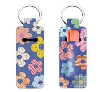 FREEBLOSS 2Pcs Chapstick Holder Keychain Cartoon Flower Lip Balm Keychain Holder Chap Stick Holder with Clip Lip Balm Sleeve Pouch Lipstick Lip Gloss Holder for Women Gift