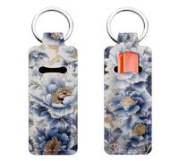 FREEBLOSS 2Pcs Chapstick Holder Keychain Flowers Lip Balm Keychain Holder Chap Stick Holder with Clip Chapstick Key Chain Holder Lip Balm Sleeve Pouch Lipstick Lip Gloss Holder for Women Gift
