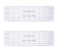 FREEBLOSS 2Pcs Cross Stitch Gauge Counted Cross Stitch Ruler Scales for 6 Fabric Counts Plastic Measuring Tool for Counting Stitches Craft 9.8"*3"
