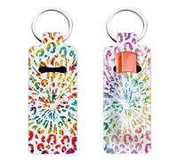 FREEBLOSS 2PCS Lipstick Balm Holder for Women, Cute Chapstick Holder Keychain Leopard Print Lip Balm Keychain 1.5'' x 3.8''