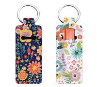 FREEBLOSS 2Pcs Lipstick Keychain Lipstick Holder Keychain Flower Keychains Lip Balm Women's Portable Lip Balm Pouch for Women Gift 1.5x3.8/3.8x9.6cm