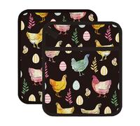 FREEBLOSS 2Pcs Rooster Pattern Pot Holders for Kitchen Cotton Potholder Heat Resistant Pot Holders Sets Oven Hot Pads Hot Pot Holder for Cooking Baking
