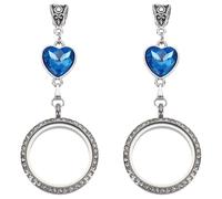 FREEBLOSS 2pcs Wedding Bouquet Charm Rhinestone Photo Charms Wedding Bouquet Locket Something Blue Heart Pendent Memorial Charm