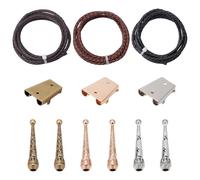 FREEBLOSS 3 Set Bolo Tie Making Kit with 3 Colors of Cord 6 Pcs Bolo Tie Pendants for Mens Accessories Making Native American