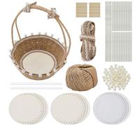 FREEBLOSS 3 Set DIY Basket Weaving Kit for Beginners Woven Bowl Twine Baskets with Handle Arts and Crafts Projects with Instruction Easter Basket Activities for Easter Eggs Storage