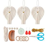FREEBLOSS 3 Set DIY Macrame Angel Kit Angel Hanging Ornament Boho Macrame Wall Hanging Decor Macrame Christmas Decorations Gift for Mom
