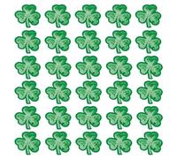 FREEBLOSS 30 Pcs Sequin Patches St. Patrick’s Day Beaded Patches Four Leaf Clover Bead Patches Shamrock Sequin Iron on Patches DIY Crafts Projects for Clothing Jacket Jeans Pants Decorations
