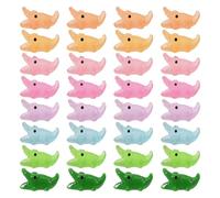 FREEBLOSS 32pcs Mini Resin Crocodile in 8 Colors - Tiny Crocodile Decor for Dollhouse Glow in the Dark Mini Animals for Dollhouse, Fairy Garden, Micro Landscape, Luminous Miniature Decor (27x14mm)